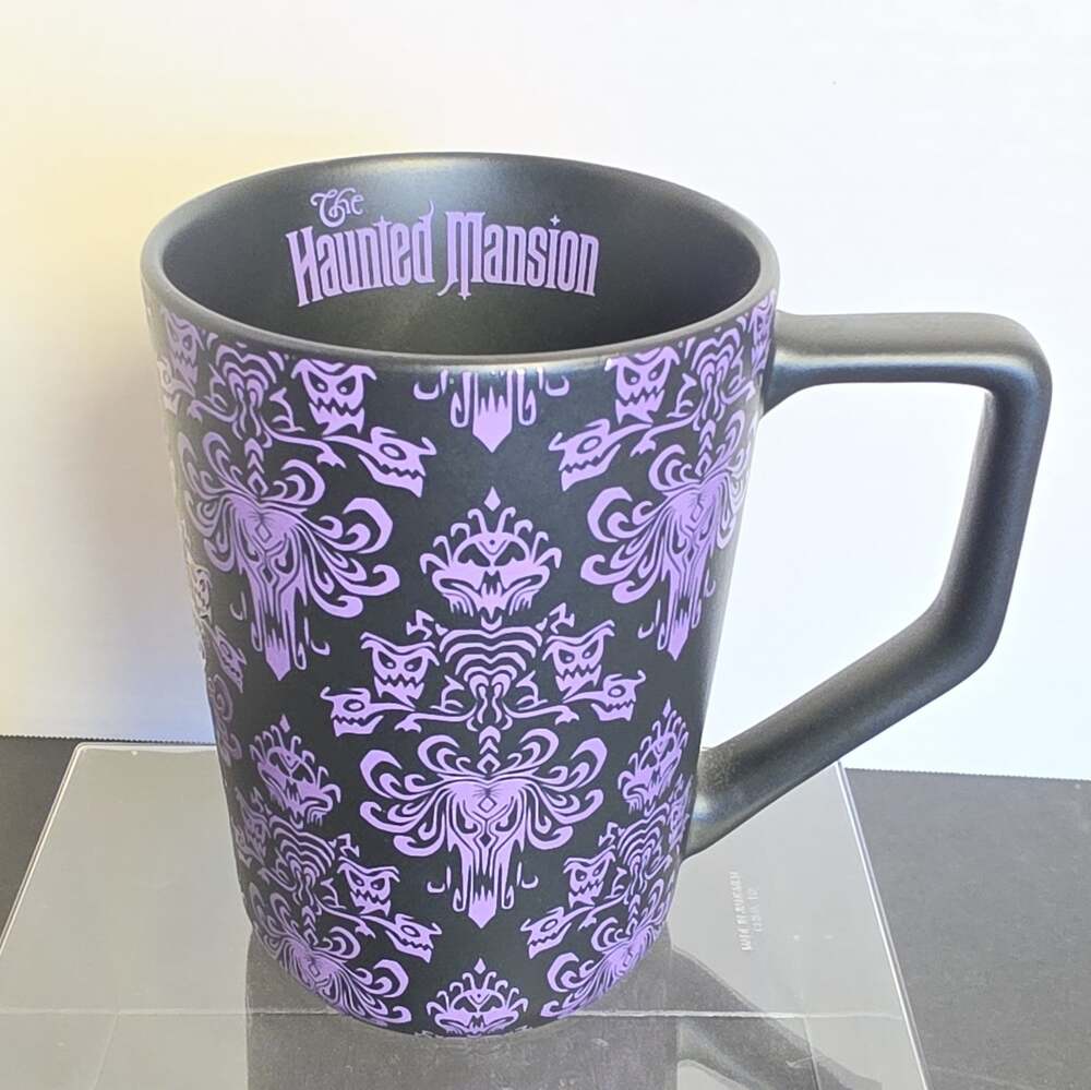 Disney Parks Haunted Mansion Mug - Black and Purple Wall Pattern NWT